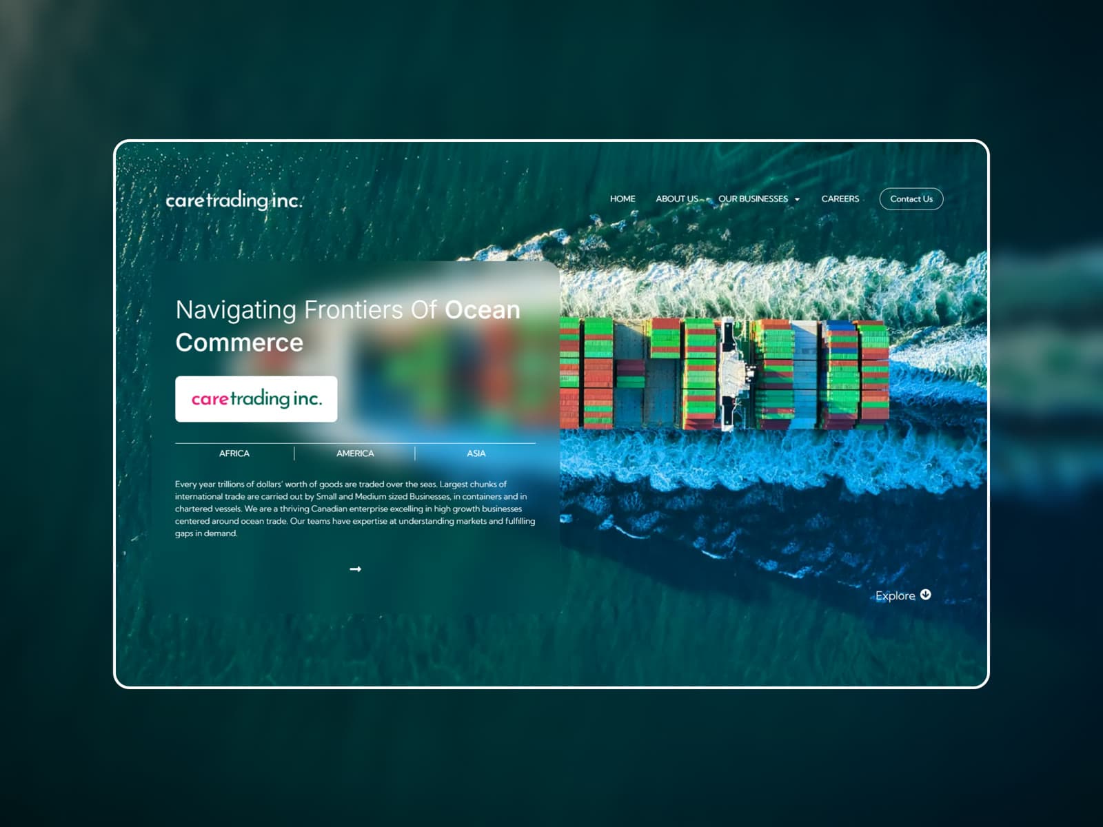 Care Trading Inc.: website for a Newcastle ocean trade group