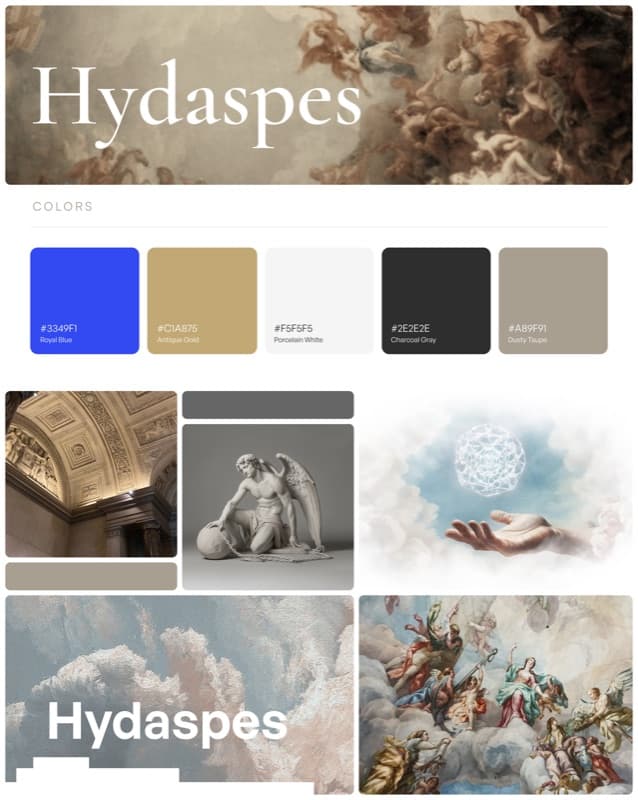 Hydaspes brand moodboard
