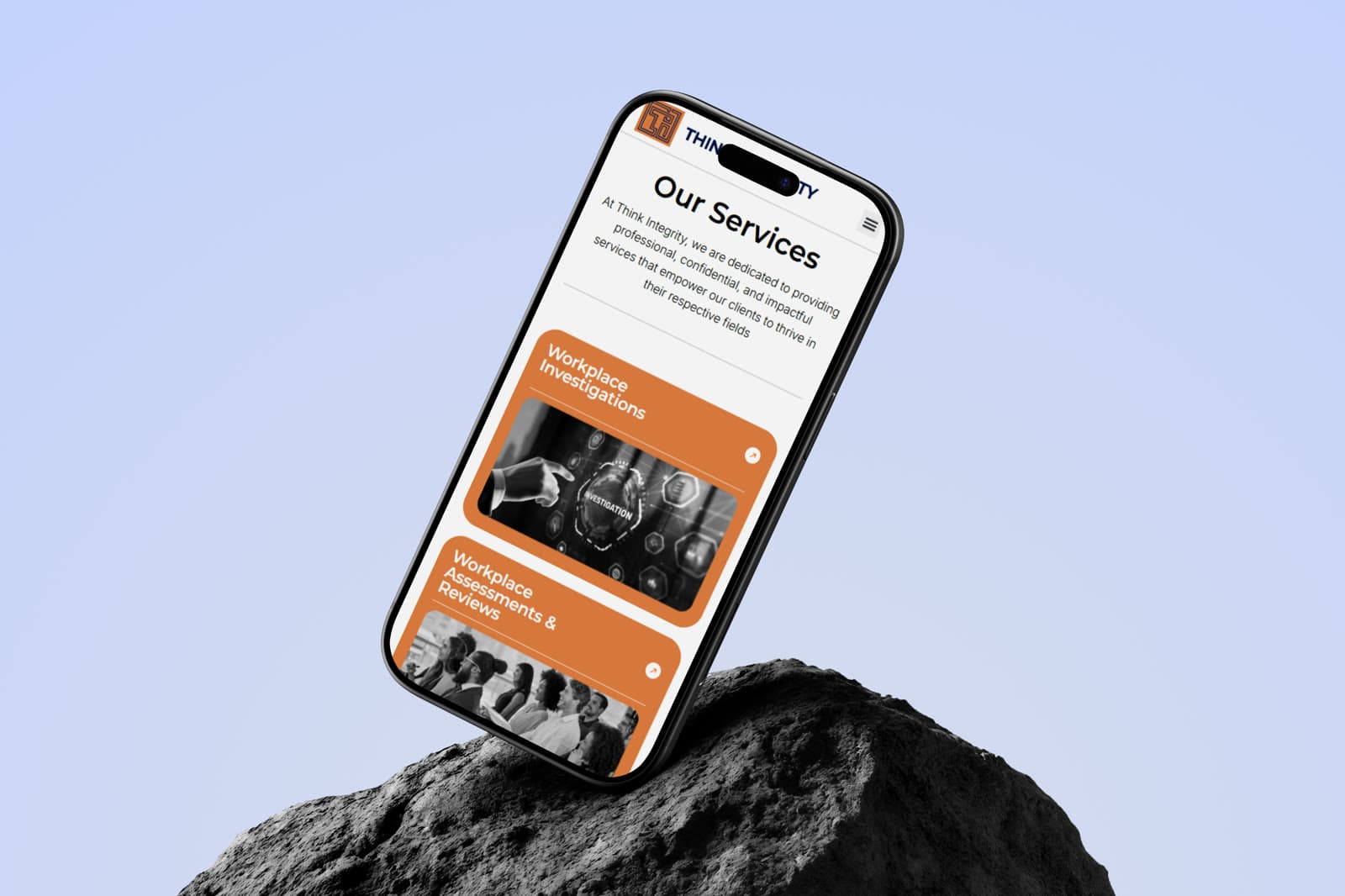 Think Integrity: mobile-first site for a Melbourne workplace investigations firm